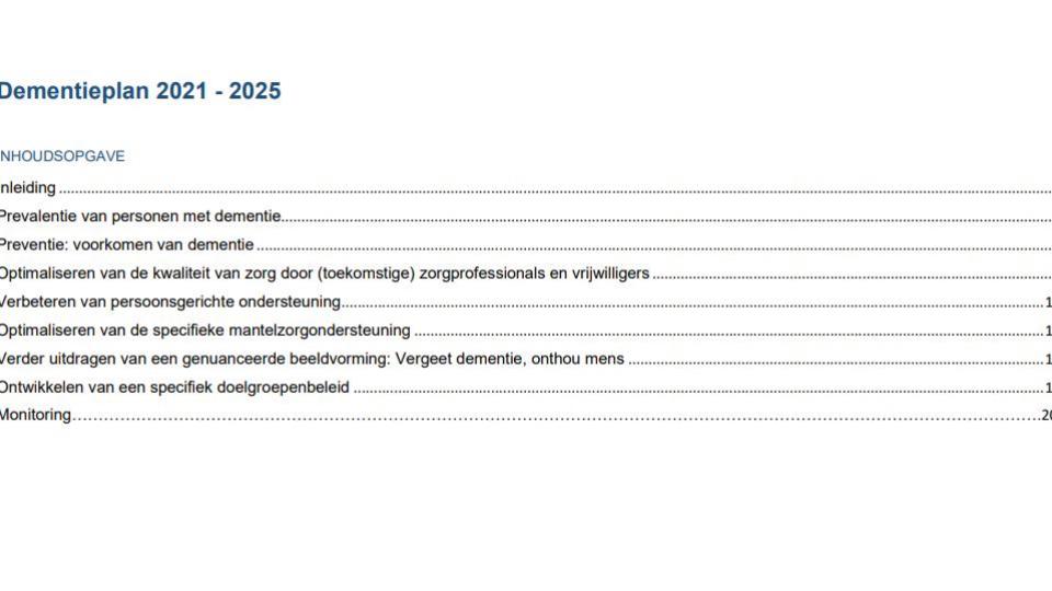 Dementieplan van minister Wouter Beke